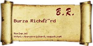 Burza Richárd névjegykártya
