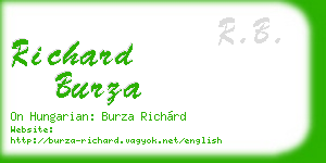 richard burza business card