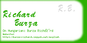 richard burza business card